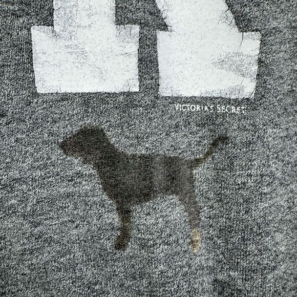 Victoria Secret Pink Light Grey Quarter Zip Sweatshirt Size Medium - Picture 3 of 10